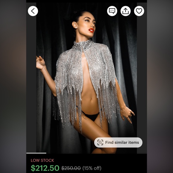 White Rose Sequin Glass Beaded/ Sequin FULL Wrap Chiffon Collar Shoulder Shawl - Picture 9 of 9